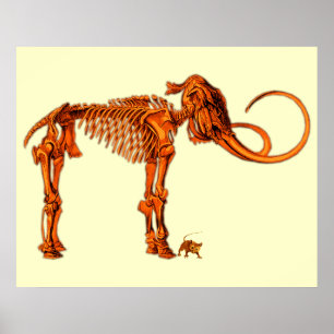 Mammoth Skeleton und Maus Poster