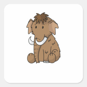 Mammut ganz lieb quadratischer aufkleber