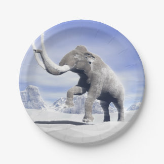 Mammut im Wind Pappteller