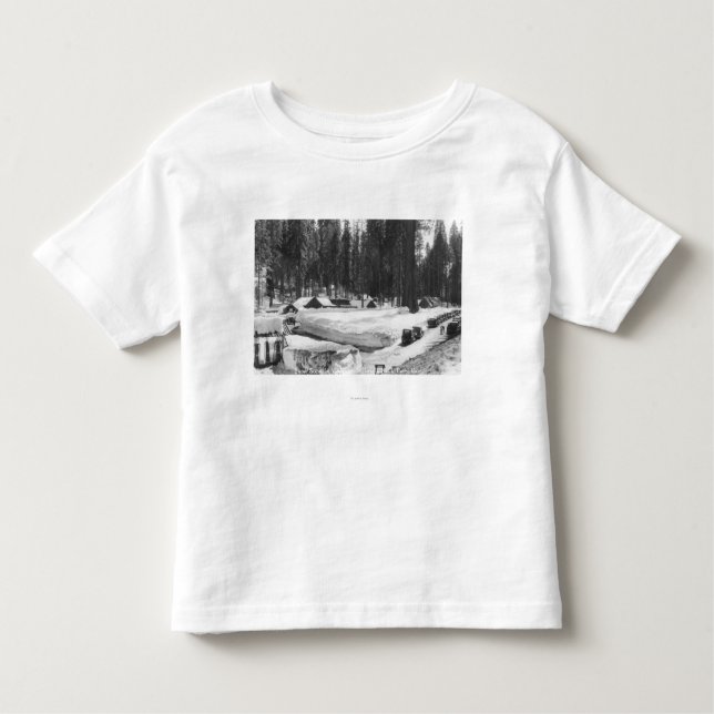 Mammutbaum-Nationalpark-Schnee-Szene im Dorf Kleinkind T-shirt (Vorderseite)