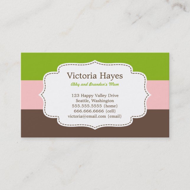 Mammutkarten für Süßwaren Telefonnummerkarte (Vorderseite)