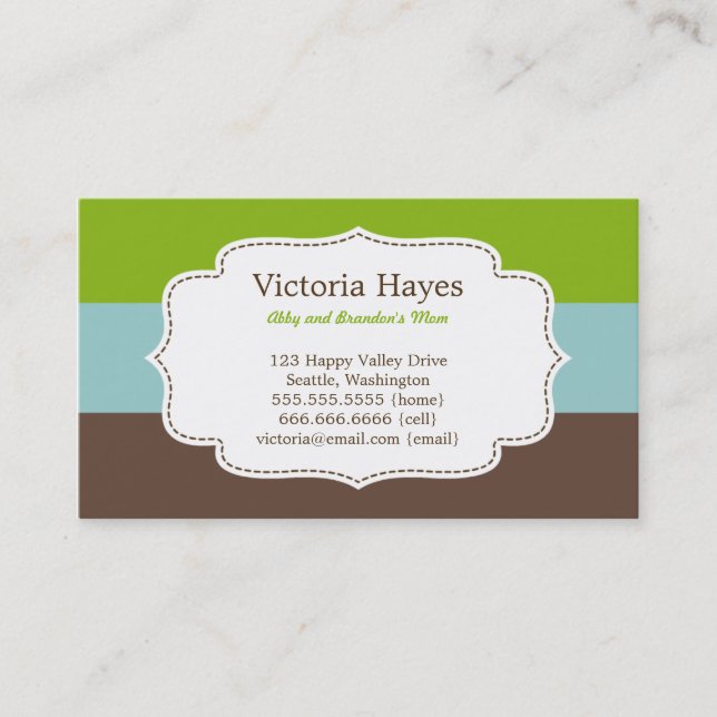 Mammutkarten für Süßwaren Telefonnummerkarte (Vorderseite)