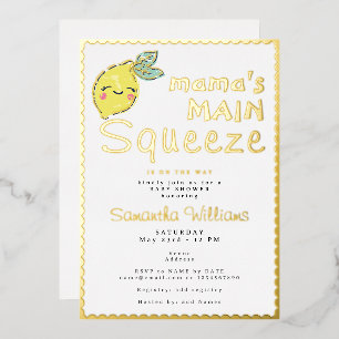 Mammy's Little Squeeze Niedlich Lemon Baby Shower Folieneinladung