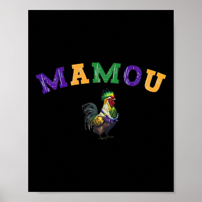 Mamou Mardi Gras Chicken Poster (Vorne)