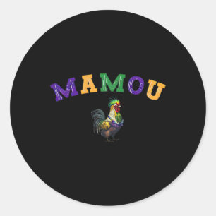 Mamou Mardi Gras Chicken Runder Aufkleber