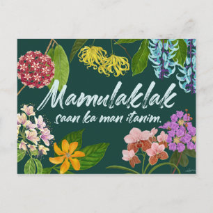 "Mamulaklak" (Bloom) Filipino Motivierend Postkarte