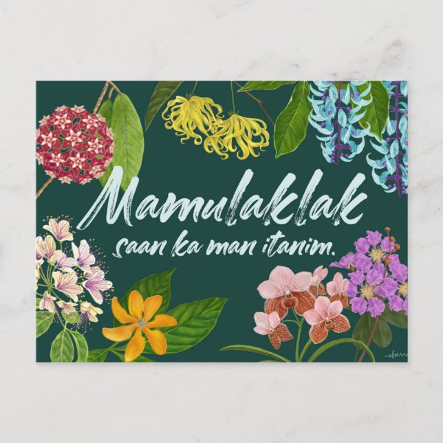 "Mamulaklak" (Bloom) Filipino Motivierend Postkarte (Vorderseite)