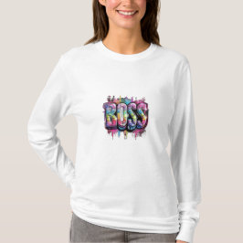 MaMuse Regenbogen Boss Langarmshirt T-Shirt