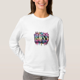 MaMuse Regenbogen Boss Langarmshirt T-Shirt