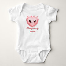 Mamy Is My World Baby Bodysuit - Süßes Rosa Kawaii