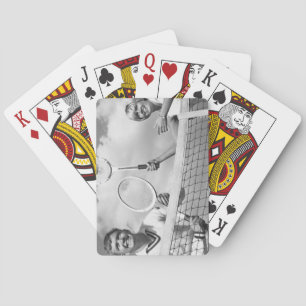 Man and Woman Playing Tennis Spielkarten