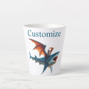 Man-Bat Riding Beängstigend Shark Thunder_Cove Milchtasse