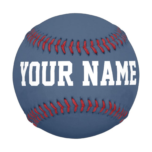 Man Birthday gift idea custom name text navy blue Baseball (Vorderseite)