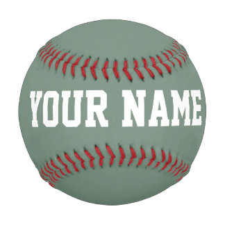Man Birthday gift idea custom name text sage green Baseball