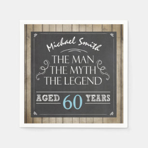 Man Birthday Man Myth Legend Napkins Rustikales Er Serviette