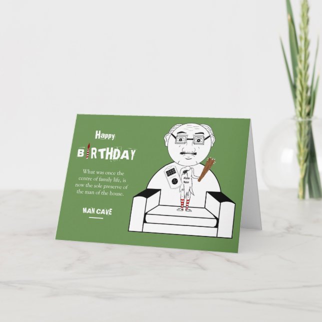 Man Cave Birthday Card Karte (Vorderseite)