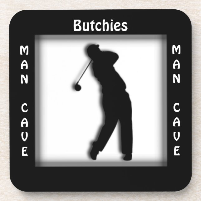 Man Cave CUSTOMIZE Golf Untersetzer (Vorderseite)