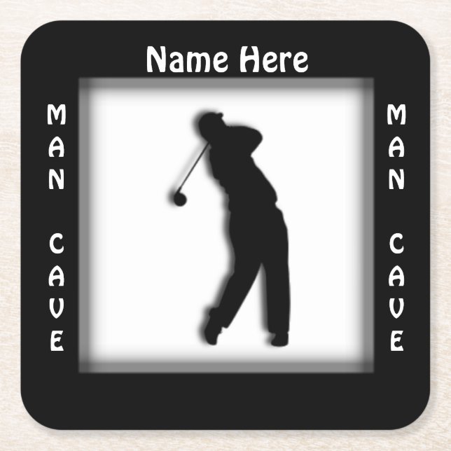 Man Cave CUSTOMIZE Golf Untersetzer (Vorderseite)