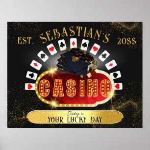 Man Cave Deco Game Poker Room Custom Casino Zeiche Poster