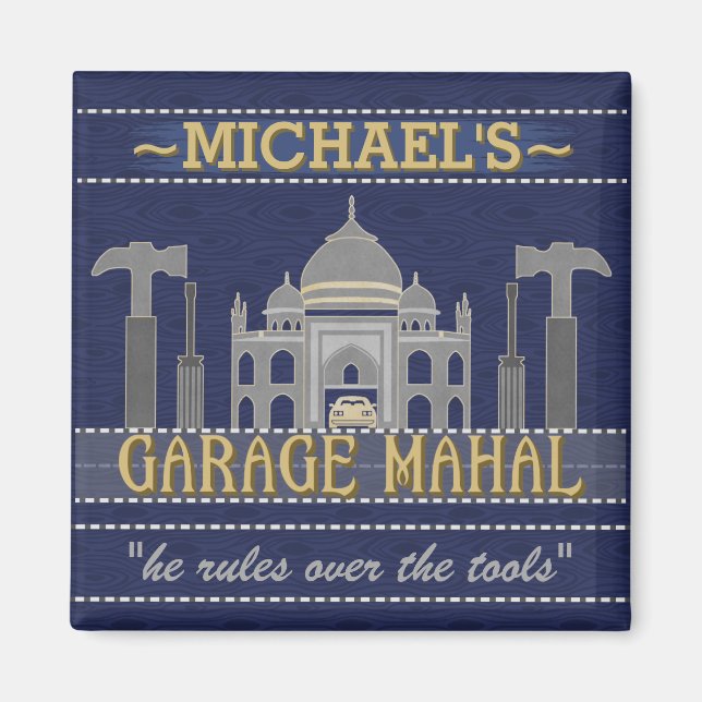 Man Cave Funny Garage Mahal Tools | INDIVIDUELLE N Magnet (Vorne)