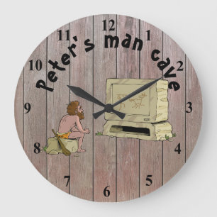 Man Cave Personalised Large Clock Große Wanduhr
