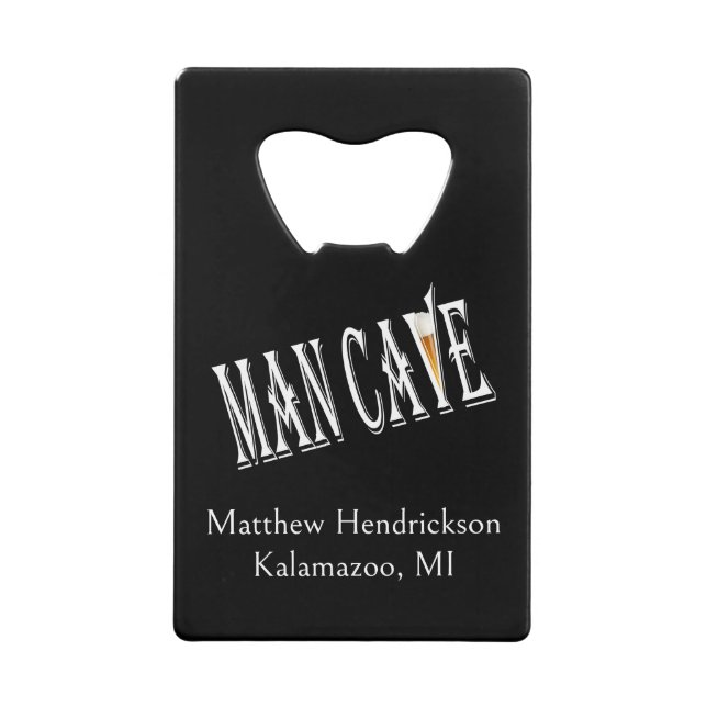 Man Cave Personalisiert Bottle Opener Geldbeutel Flaschenöffner (Vorderseite)