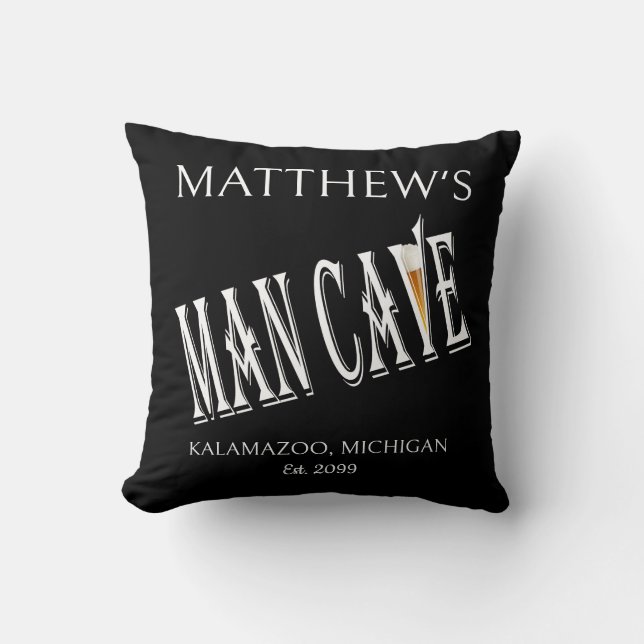 Man Cave Pub Square Throw Kissen (Vorderseite)