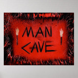 Man Cave Torches Poster