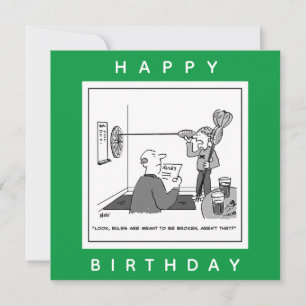 Man Cheat am Darts-Cartoon Karte