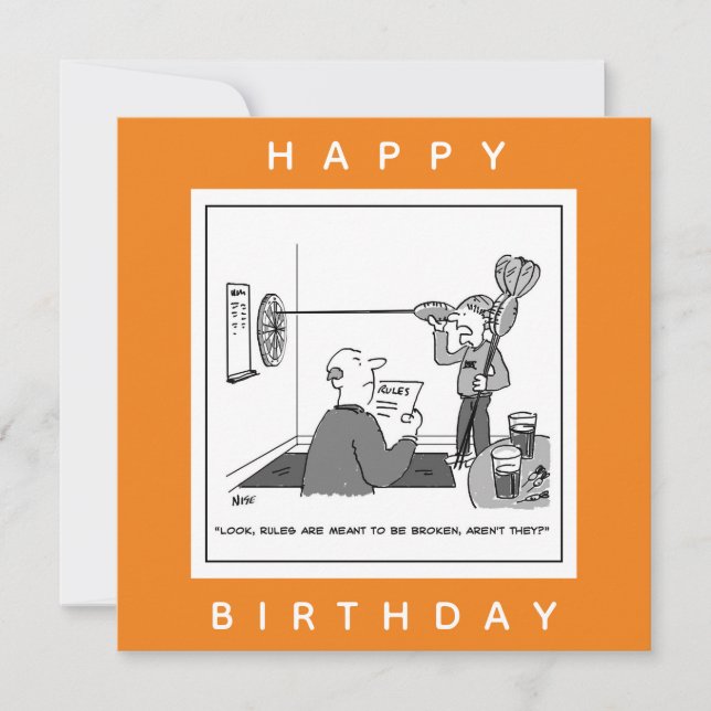 Man Cheat am Darts-Cartoon Karte (Vorderseite)