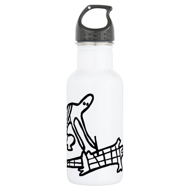 Man & Crocodile, australischer zeichn (Aborigine) Edelstahlflasche (Vorderseite)