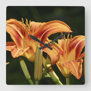 Man denke an die Lilien des Felds Quadratische Wanduhr