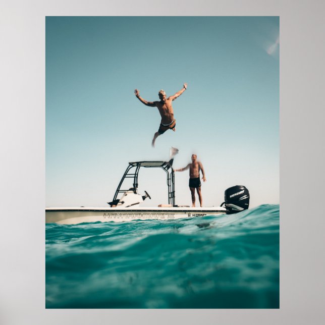 Man diving on pool poster (Vorne)