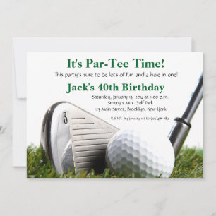 Man Golf Birthday Einladung