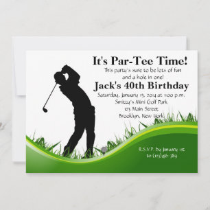 Man Golf Birthday Einladung
