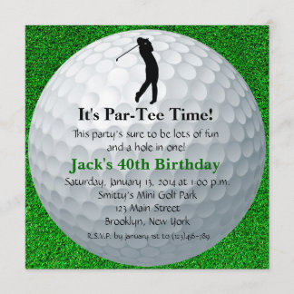 Man Golf Birthday Einladung