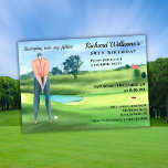 Man Golf Player Swinging Into My 50th Birthday Einladung<br><div class="desc">"Tee off into a golden era! Our exclusive 50th birthday invitation captures the essence of leisure and accomplishment with its picturesque golf-themed watercolor design. Invite your guests to witness the perfect swing into his fifties, customizable with your name, date, and details. Get ready for a celebration that's as stylish as...</div>