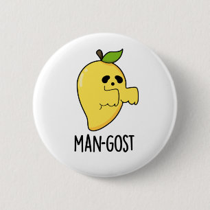Man-gost Funny Halloween Mango Ghost Pun Button