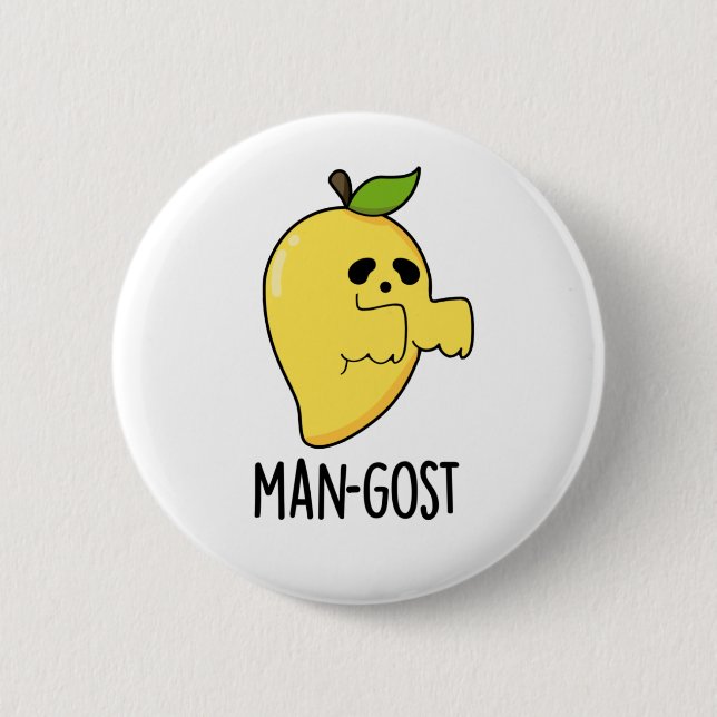 Man-gost Funny Halloween Mango Ghost Pun Button (Vorderseite)