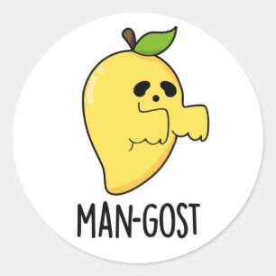 Man-gost Funny Halloween Mango Ghost Pun Runder Aufkleber
