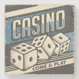 Man Höhle Casino Dice Steinuntersetzer