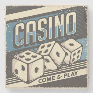 Man Höhle Casino Dice Steinuntersetzer