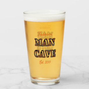 Man Höhle Texteffekt Pint Beer Glass Trinkbehälter Glas