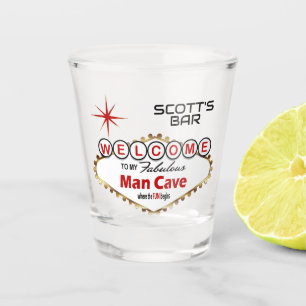 Man Höhle - Vegas Style - Red Schnapsglas