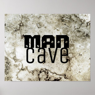 Man Höhle Zitat Poster fett Text auf Stein Muster