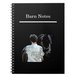 Man Holding Horse Dark Spiral Notebook Notizblock