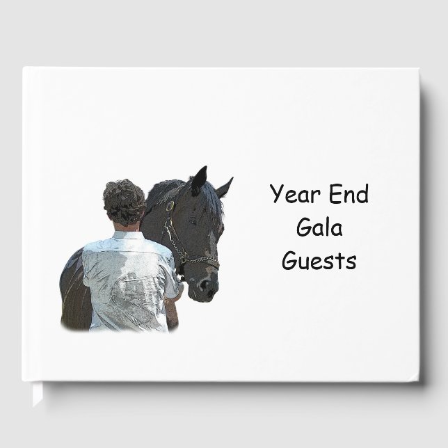 Man Holding Horse Light Guest Book Gästebuch (Vorderseite)