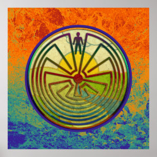 MAN IN DER MAZE-Landschaft + Hintergrund Poster