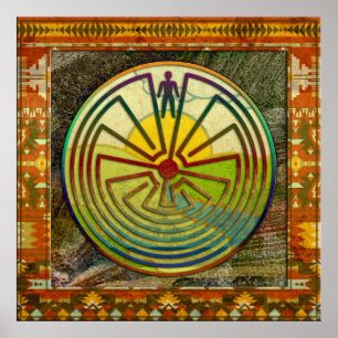 MAN IN DER MAZE-Landschaft + Hintergrund Poster