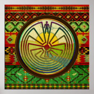 MAN IN DER MAZE-Landschaft + Hintergrund Poster